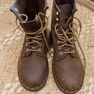 Brown leather doc martens